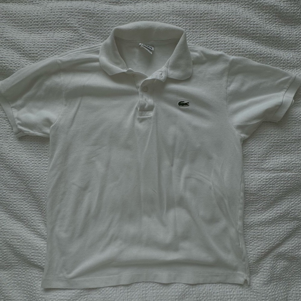 White Lacoste Pique Polo with Classic Fit
